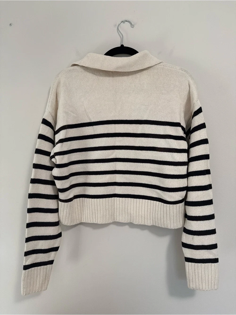 Reformation Francesco Cotton Polo Sweater Striped XS